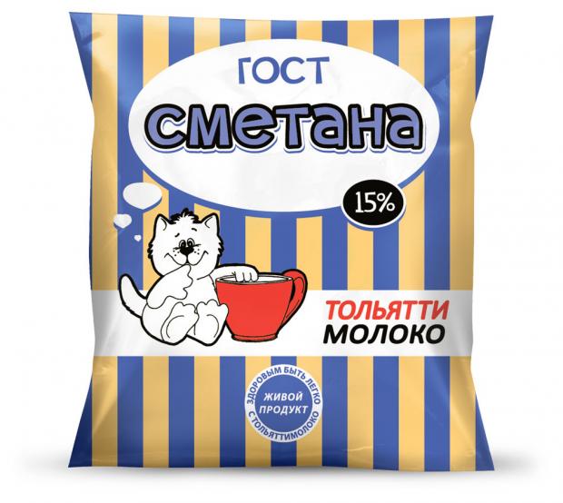 Сметана Тольяттимолоко ГОСТ 15%, 400 г