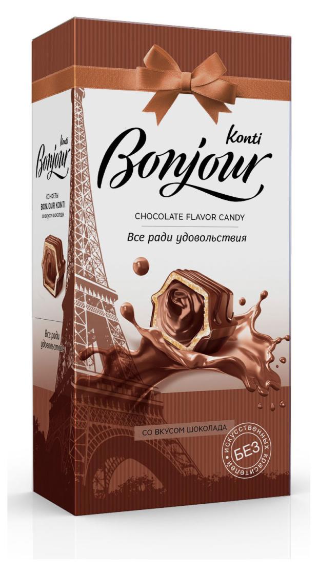 Конфеты Konti Bonjour со вкусом шоколада, 80 г