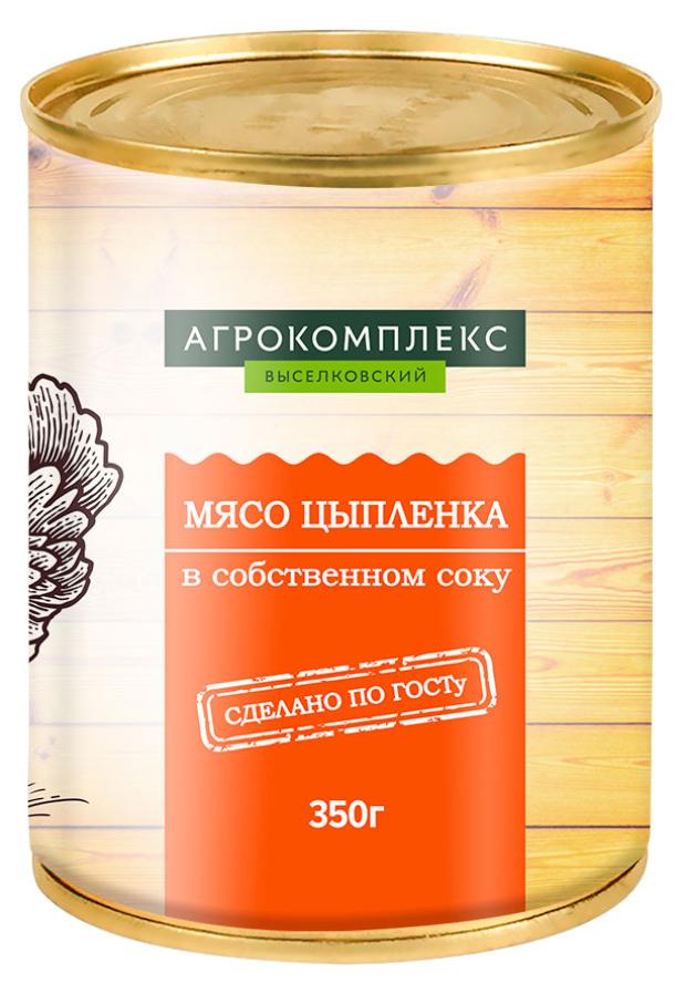 Мясо цыплят Агрокомплекс в собственном соку, 350 г