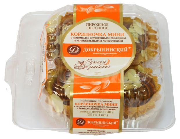 

Пирожное Добрынинский Корзиночки мини с вареной сгущенкой, 140 г