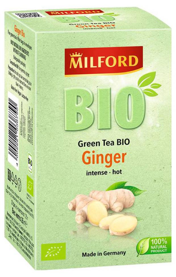 

Чай зеленый MILFORD с имбирем БИО, 20x1,75 г