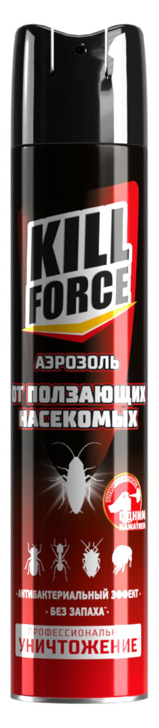 Аэрозоль инсектицидный Kill Force от ползающих, 350 мл Аэрозоль инсектицидный Kill Force от ползающих, 350 мл фото