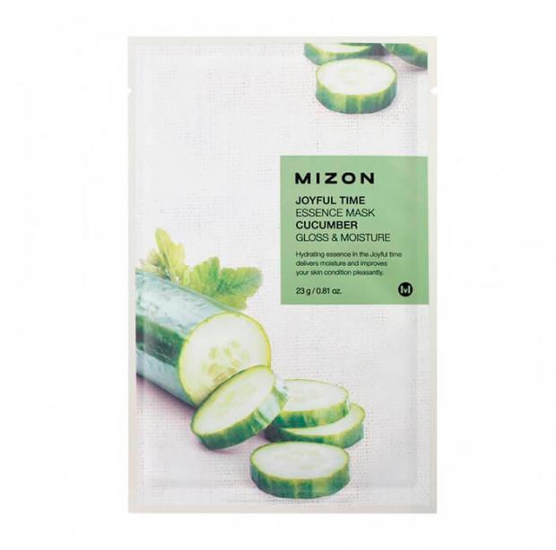 Маска для лица Mizon Joyful Time Essence Mask Cucumber тканевая, 23 мл набор масок doris с экстрактом огурца cucumber real essence mask 5 шт