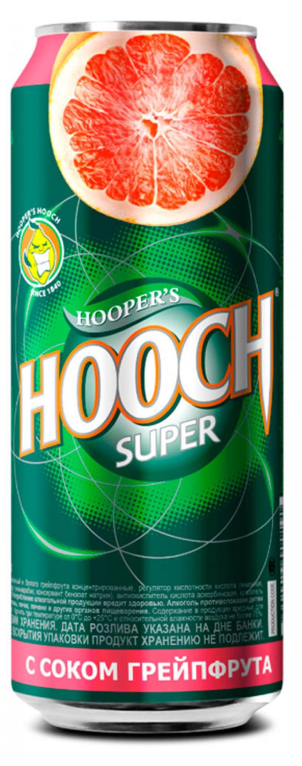 Слабоалкогольный напиток Hooch грейпфрут Россия, 0,45 л