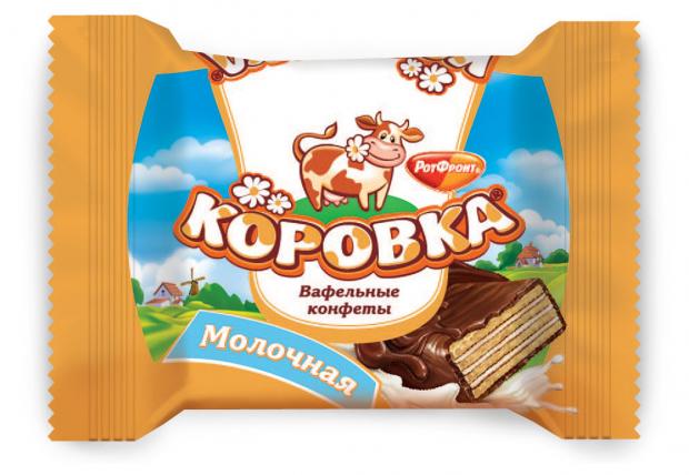 Конфеты Славянка Коровка вафельная молочная, вес