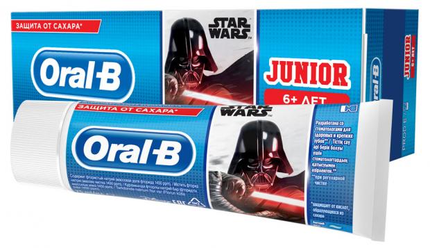 

Зубная паста детская Oral-B Star Wars Junior Звездные Войны 6+ , 75 мл.