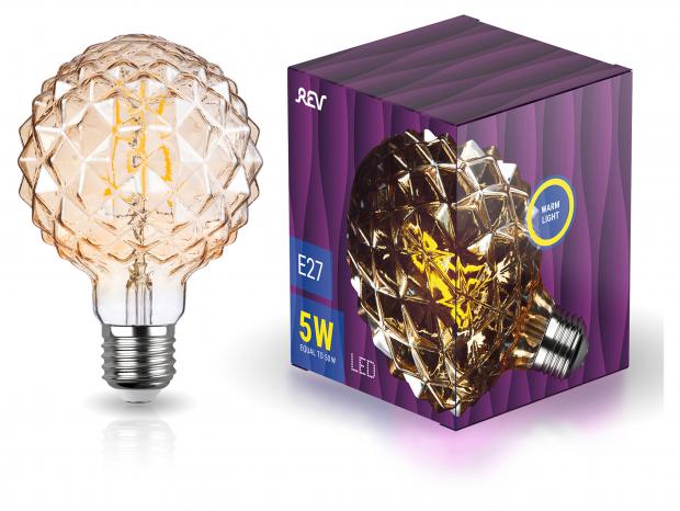 

Лампа Rev Vintage Gold Filament колба Кристалл Deco Premium G125 E27 2200K 5W