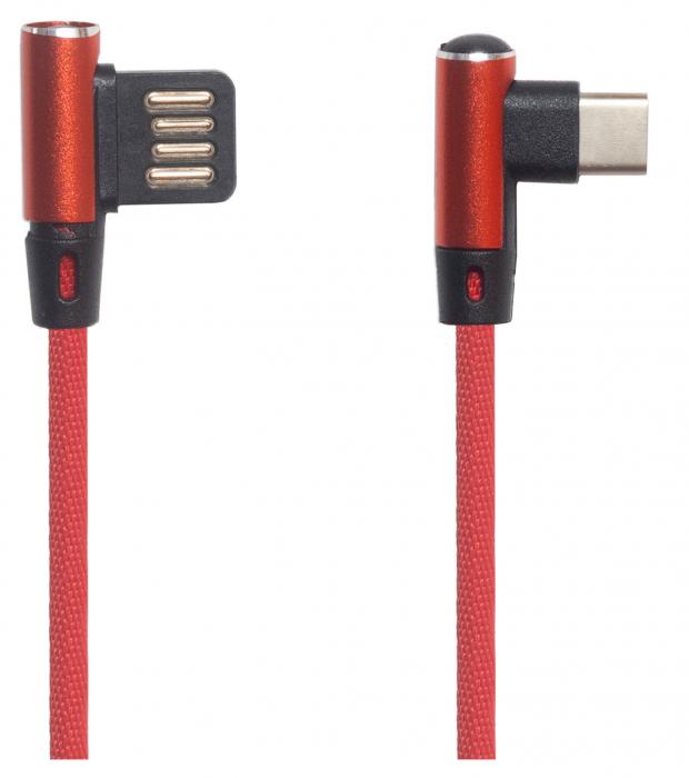 

USB кабель "LP" Type-C оплетка Т-порт 1м. (красный)