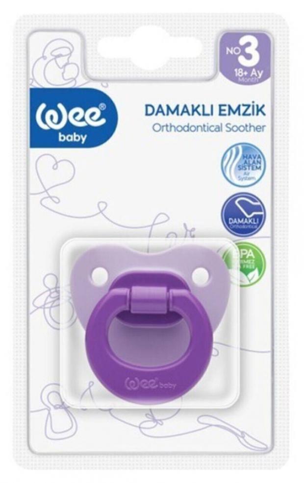 

Пустышка ортодонтическая Wee Baby силиконовая матовая от 18 мес., 1 шт