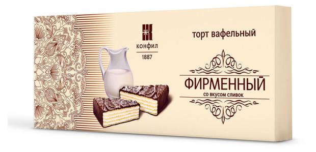 Торт вафельный Конфил со вкусом сливок, 240 г