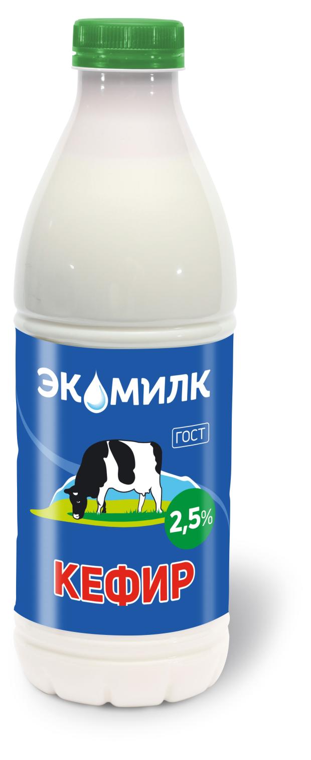 Кефир Экомилк 2,5% БЗМЖ, 930 мл био кефир bio balance 1% бзмж 930 г