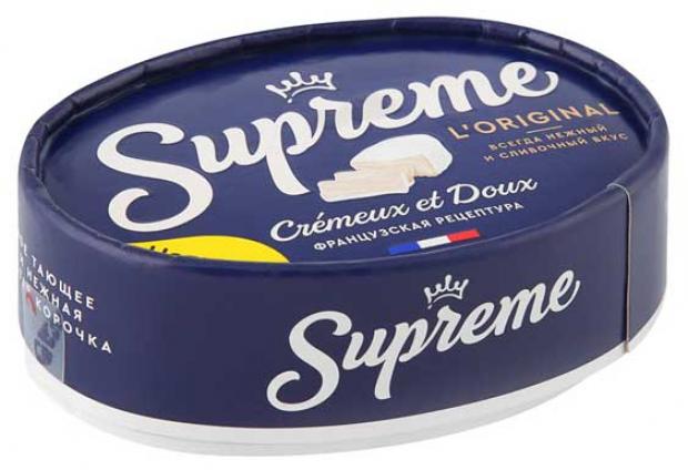 Сыр мягкий Supreme с белой плесенью 60% БЗМЖ, 125 г сыр мягкий supreme с белой плесенью 60% бзмж 125 г