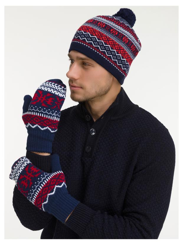 

Варежки мужские Win&Wool темно-синий, р. 20