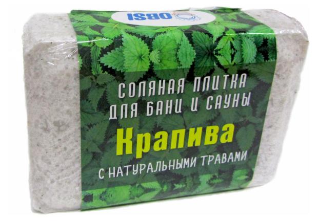 

Cоляная плитка для бани и сауны OBSI Крапива с натуральной травой, 1,3 кг
