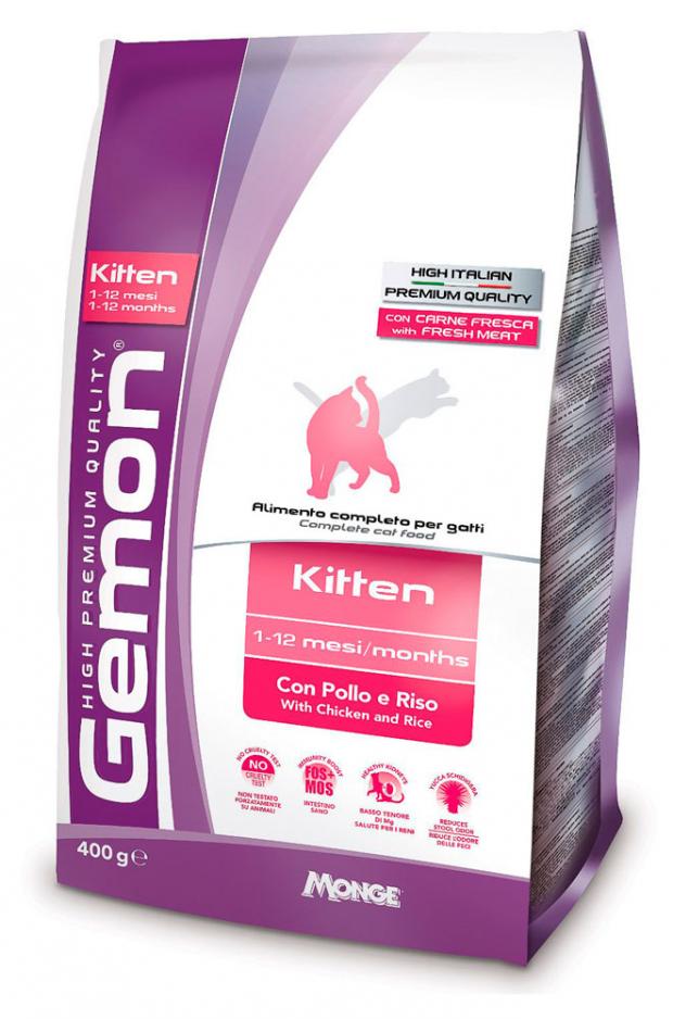 

Корм Gemon Cat для котят с курицей и рисом, 400 г