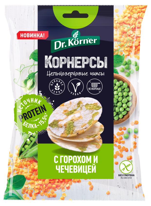 

Чипсы Dr. Korner кукурузно-рисовые с горохом и чечевицей, 50 г