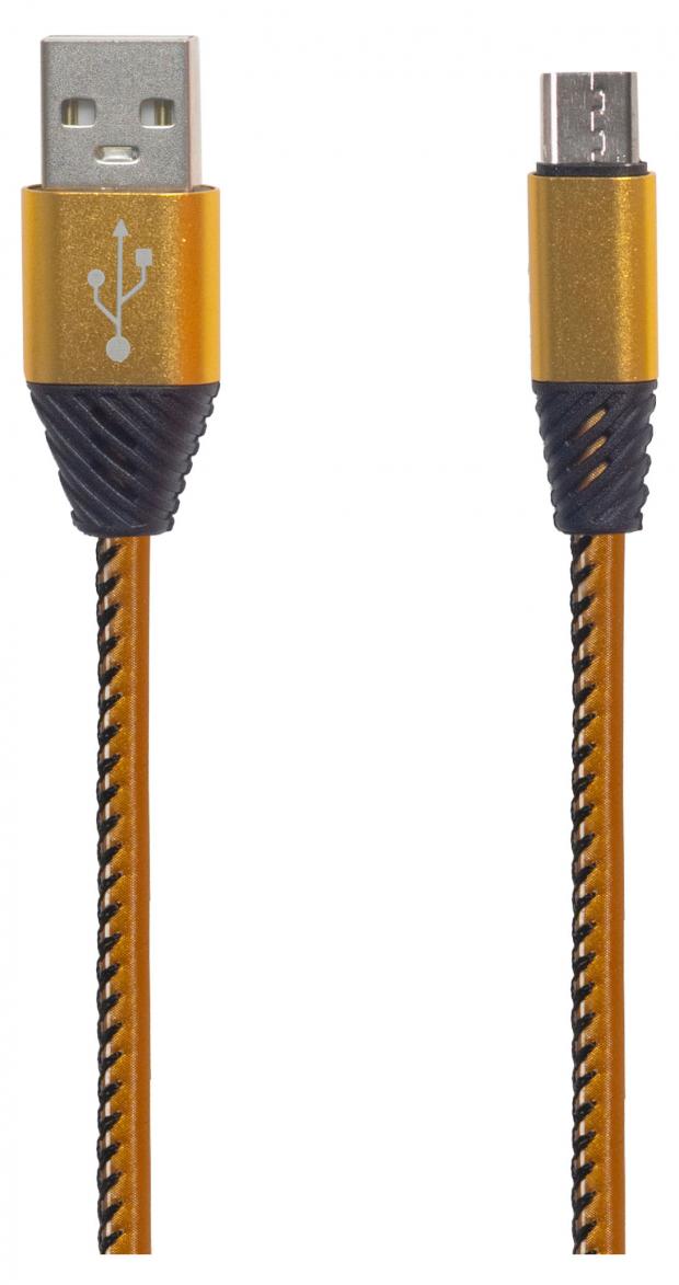 

USB кабель "LP" Micro USB Кожаная оплетка 1м. (золотой)