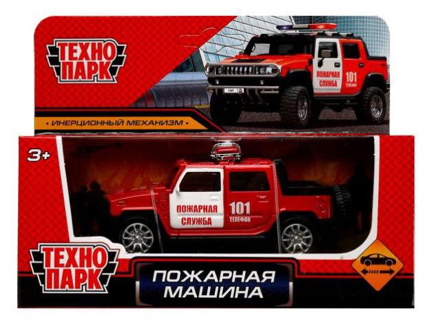 

Машина металлическая Технопарк Внедорожник пожарная машина инерция, 11 см