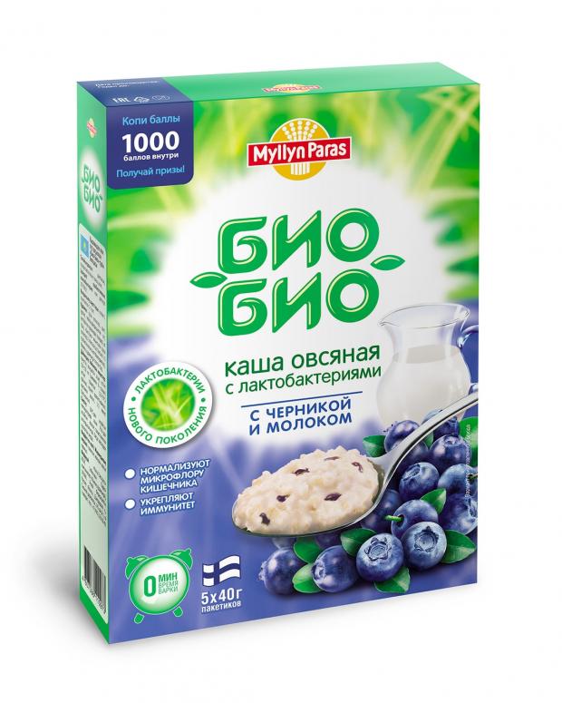 

Каша овсяная Myllyn Paras Био-Био черника и молоко с лактобактериями, 200 г