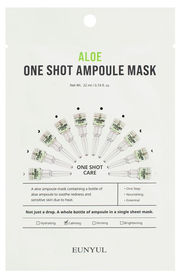 

Маска тканевая для лица EUNYUL One Shot Ampoule Mask с экстрактом алоэ, 22 мл