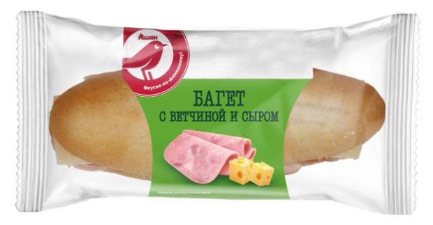 

Багет АШАН Красная птица с ветчиной и сыром, 180 г