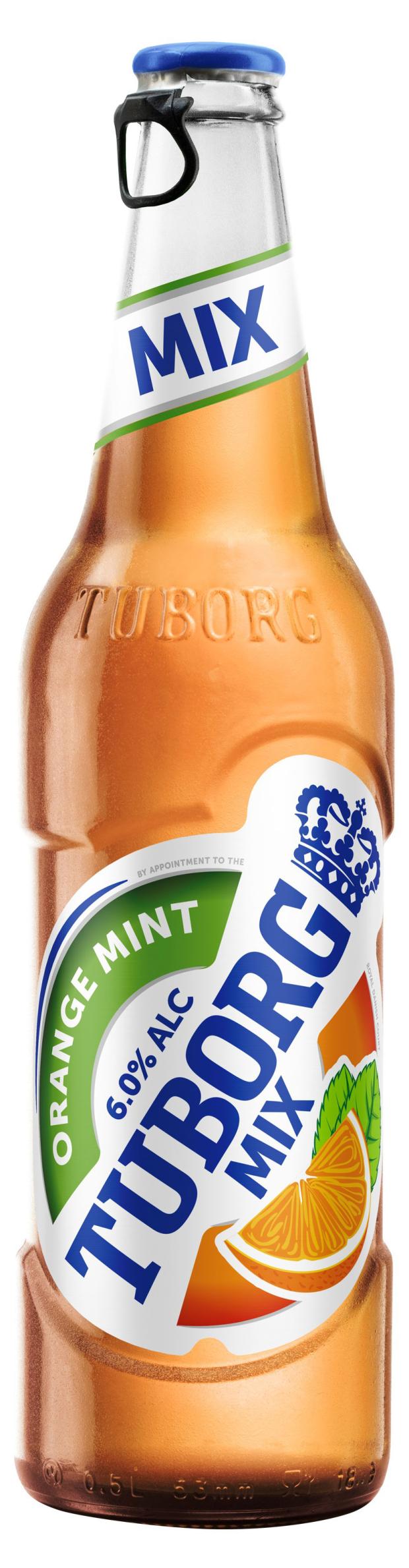 Пивной напиток Tuborg Mix OrangeMint пастеризованный, 480 мл