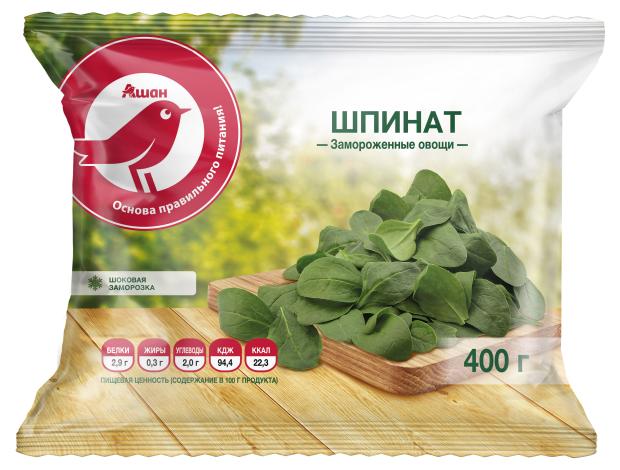 

Шпинат АШАН Красная птица резаный замороженный, 400 г