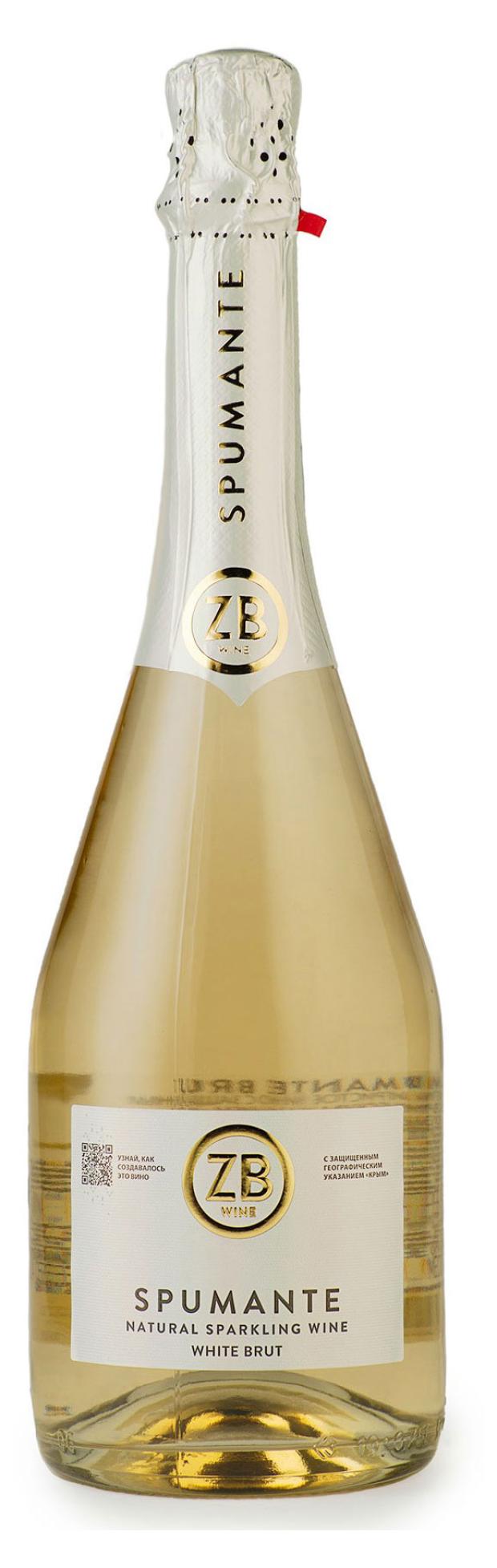 Игристое вино ZB WINE Spumante белое брют Россия, 0,75 л