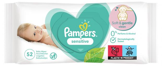 Влажные салфетки детские Pampers Sensitive, 52 шт.