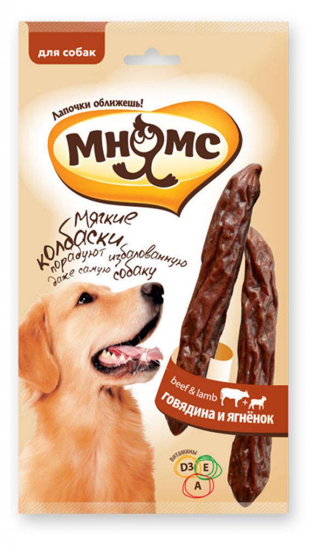 

Лакомство для собак «Мнямс» мягкие колбаски с говядиной и ягненком, 70 г