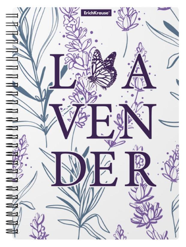 

Тетрадь общая ErichKrause Lavender с пластиковой обложкой на спирали клетка А5, 80 л