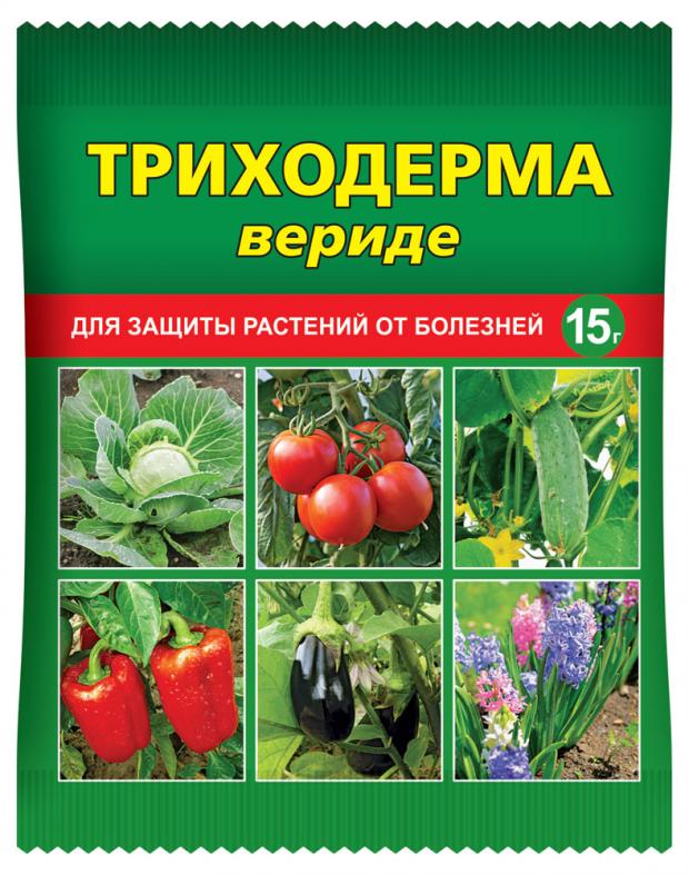 Фунгицид Ваше хозяйство Триходерма вериде, 15 г инсектицид ваше хозяйство бактера 15 г