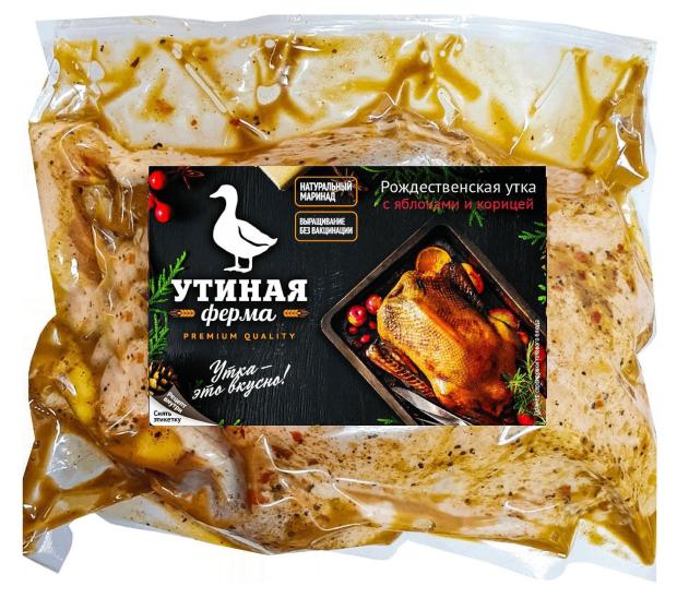 

Утка Утиная Ферма Рождественская с яблоками и корицей охлажденная, вес
