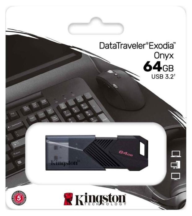 Флеш Диск Kingston 64GB DataTraveler Exodia Onyx DTXON/64GB USB3.2 черный флеш диск kingston 64gb datatraveler exodia dtx 64gb usb3 1 черный голубой