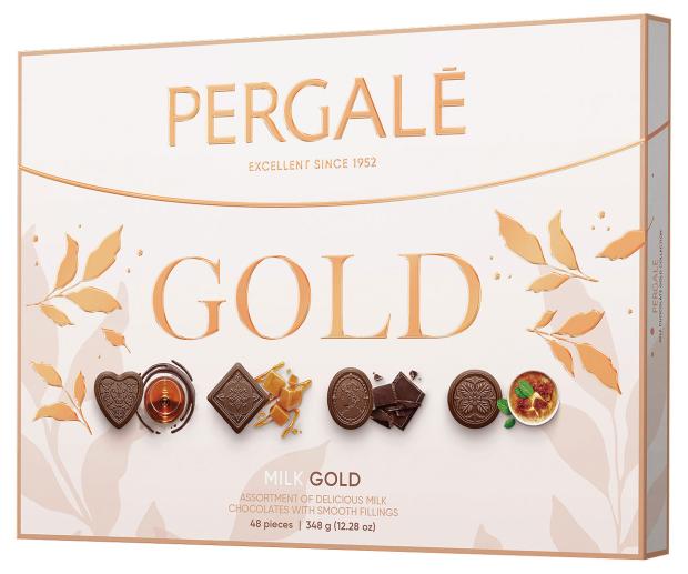 

Набор конфет Pergale Gold Ассорти пралине в молочном и темном шоколаде, 348 г
