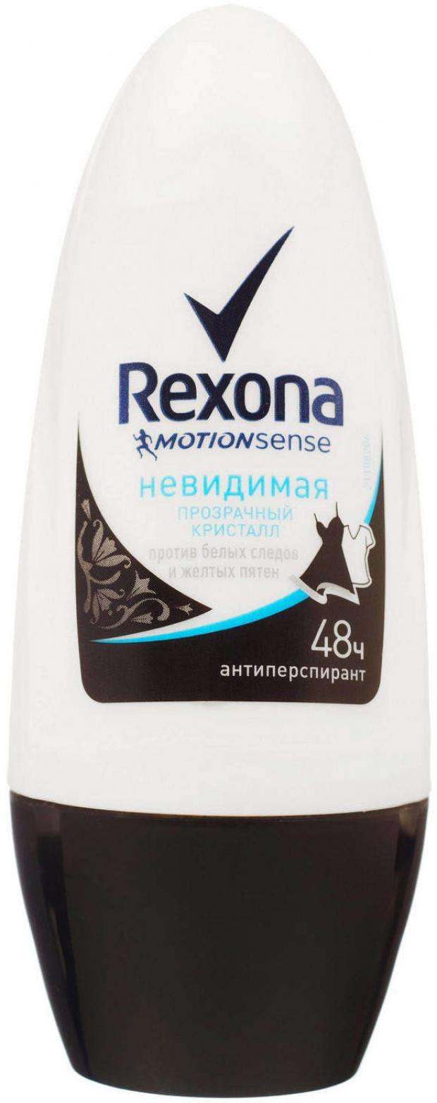 Антиперспирант ролл Rexona невидимый прозрачный кристалл, 50 мл