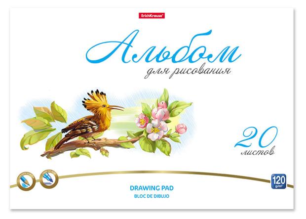 Альбом для рисования на клею ErichKrause Birds А4, 20 листов