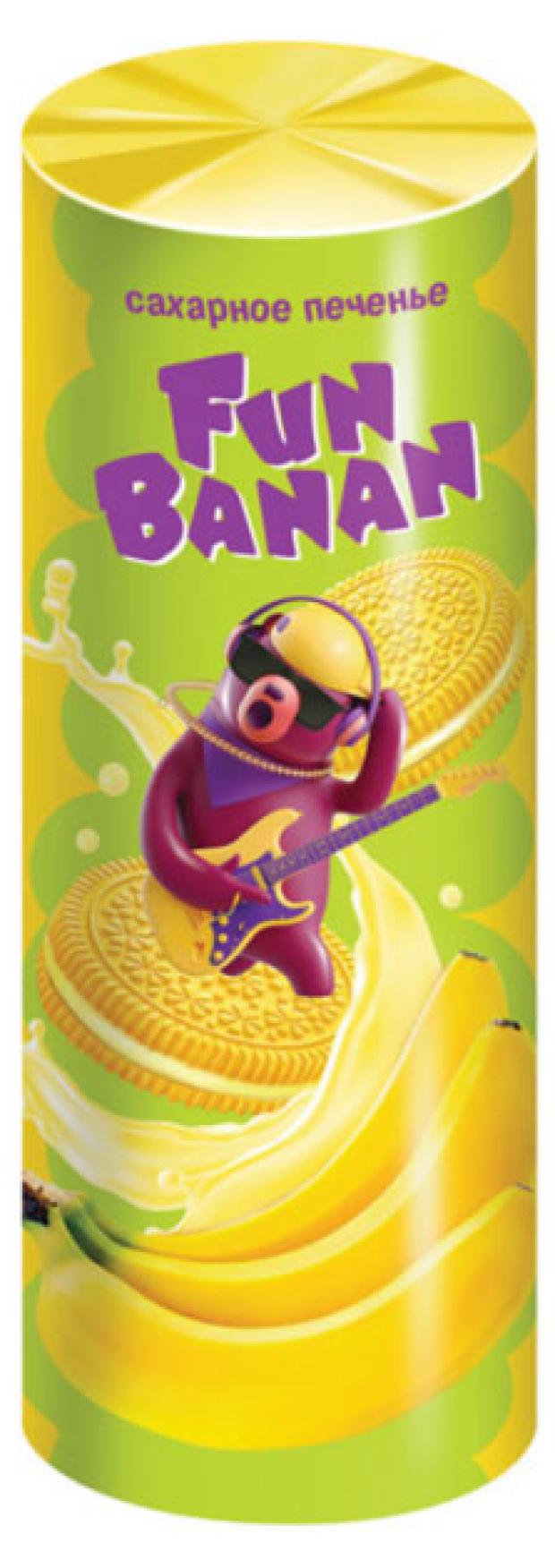 

Печенье-сэндвич Fun Banan сахарное с банановым вкусом, 220г