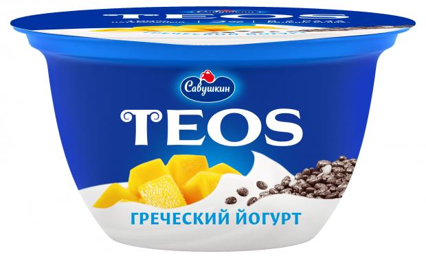 Йогурт Савушкин Греческий Teos манго чиа 2% БЗМЖ, 140 г