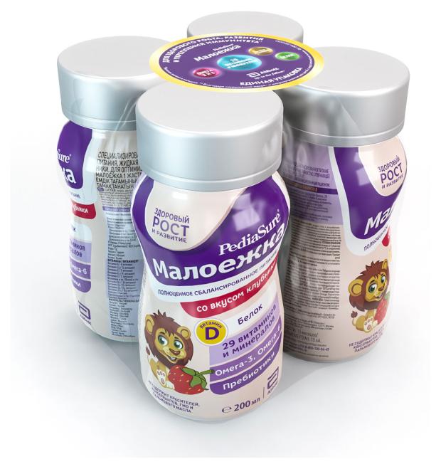 

Напиток для детей Pediasure Малоежка со вкусом клубники, 4х200 мл