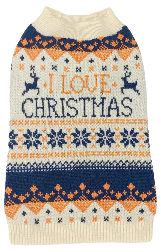 

Свитер для собак I love Christmas бежевый