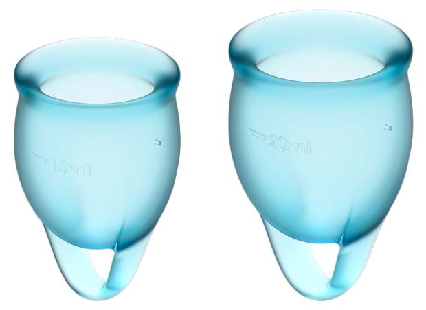 

Набор менструальных чаш Satisfyer Feel confident Menstrual Cup Light голубые, 2 шт