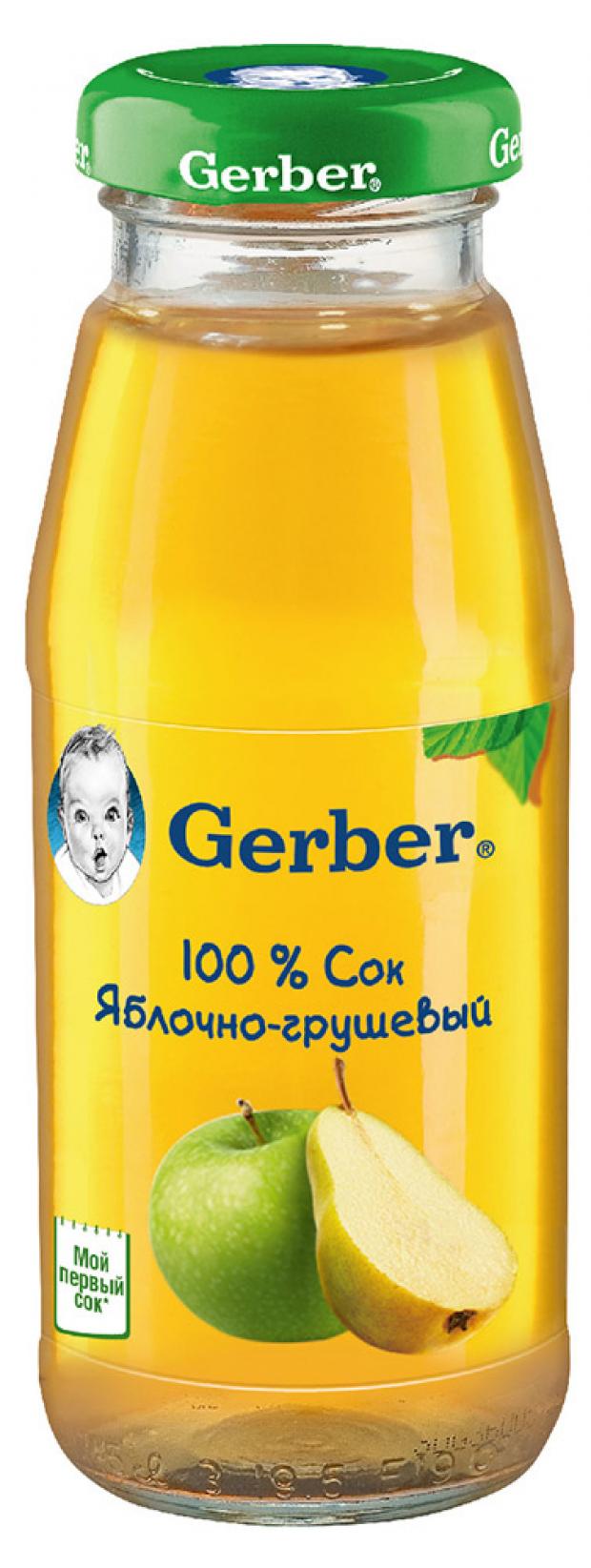 

Сок Gerber яблочно-грушевый осветленный с 4 мес., 175 мл
