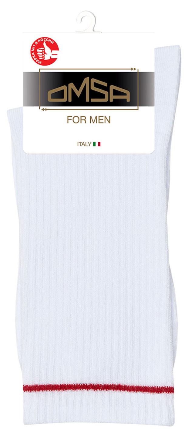 

Носки мужские Omsa Active 115 Bianco/Rosso, размер 45-47