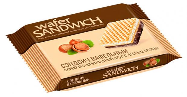 Вафельный сэндвич Wafer со сливочно-шоколадным вкусом и лесным орехом, 32 г