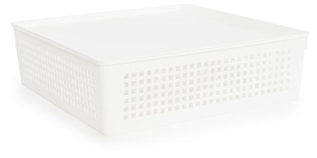 Корзинка Полимербыт Traymix с крышкой белая, 7,3 л