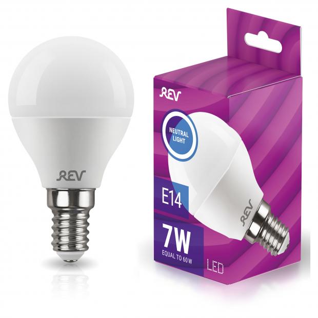 Лампа светодиодная Rev LED E14 7Вт 220V 4000К лампа светодиодная rev led e14 7вт 2700к