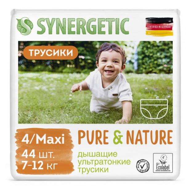 фото Подгузники-трусики synergetic pure&amp;nature 4 maxi (7-12 кг), 44 шт