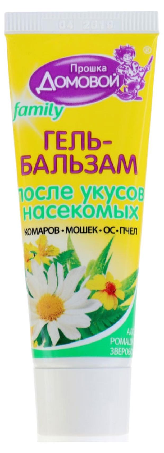 Гель-бальзам после укусов с алоэ Домовой прошка ромашкии зверобоя, 30 мл гель бальзам picnic после укусов насекомых 30 мл