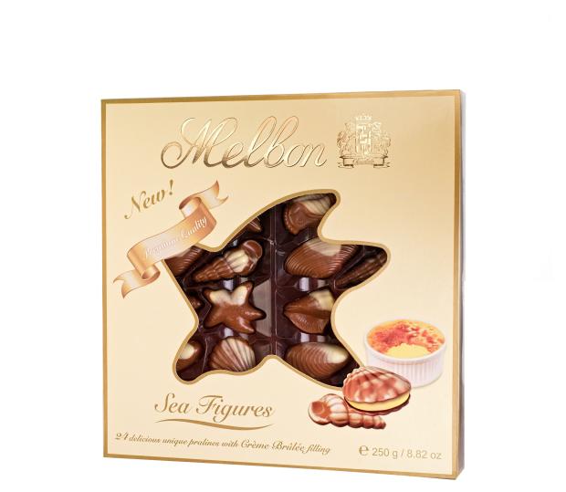

Конфеты Melbon Шоколадные ракушки с начинкой крем-брюле, 250 г